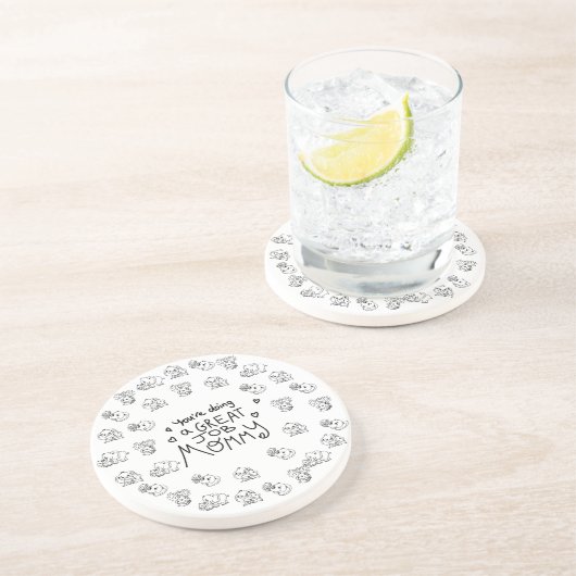 Muttertag der Elefanten Getränkeuntersetzer (Seite)