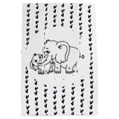 Muttertag der Elefanten Mittlere Geschenktüte (Rückseite)