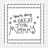 Muttertag der Elefanten Quadratischer Aufkleber (Vorderseite)