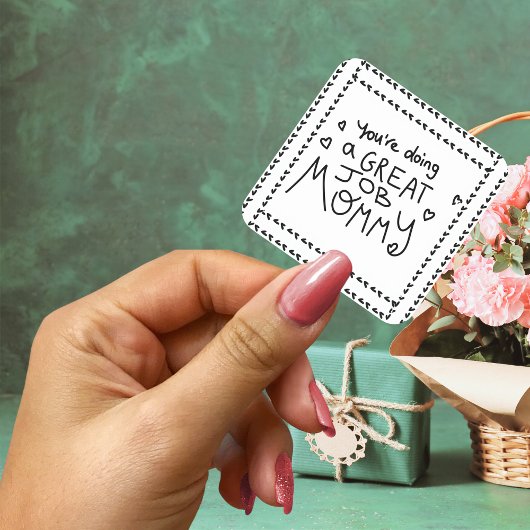 Muttertag der Elefanten Quadratischer Aufkleber