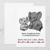 Muttertag der Elefanten und ihre Blume (Vorne/Hinten)