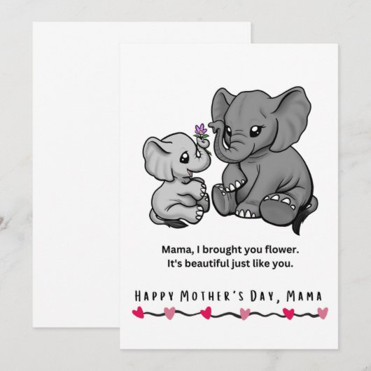 Muttertag der Elefanten und ihre Blume (Vorne/Hinten)
