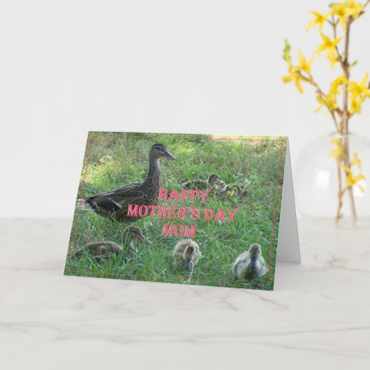 Muttertag der Enten und Enten Karte (Gelbe Blume)