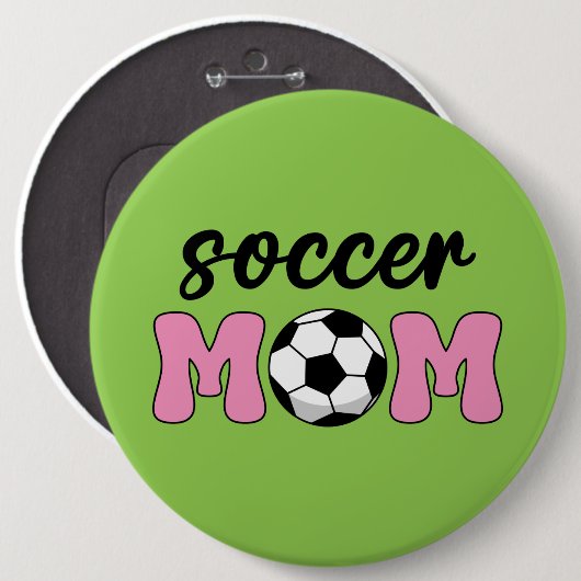 Muttertag der Fußball-Mama Button (Vorne & Hinten)