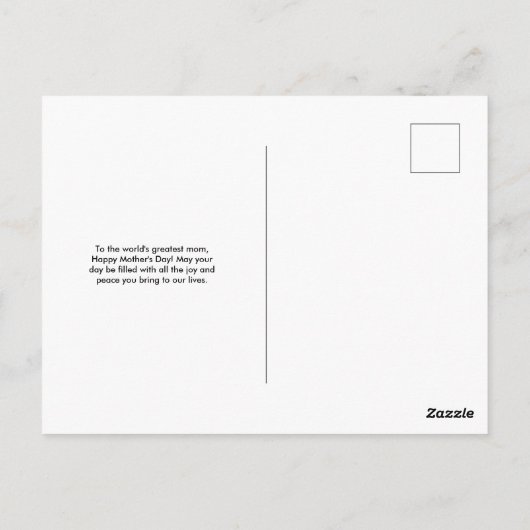 Muttertag der Gelben Mutter Postkarte (Rückseite)