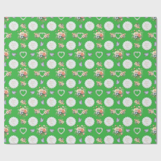 "Muttertag der Glücklichen Grün Geschenkpapier (Flach)