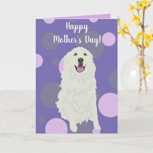 Muttertag der Großpyrenäen Karte (Gelbe Blume)