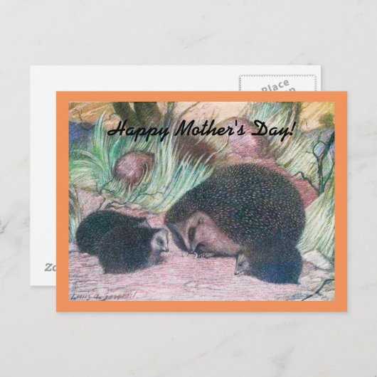 Muttertag der Igel Postkarte (Vorne/Hinten)