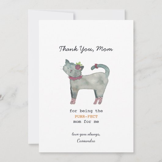 Muttertag der Katze Karte (Vorderseite)