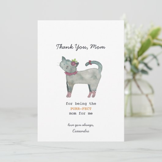 Muttertag der Katze Karte (Stehend Vorderseite)