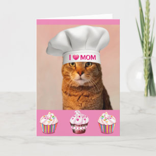 Muttertag der Katze und Cupcakes Feiertagskarte