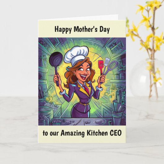 Muttertag der Küche Personalisiert Karte (Gelbe Blume)