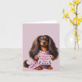 Muttertag der langen Dackel Karte (Gelbe Blume)