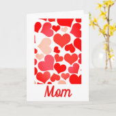 Muttertag der Mama: rot und rosa Karte (Gelbe Blume)