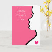 Muttertag der modernen Frauen Silhouette Karte (Gelbe Blume)