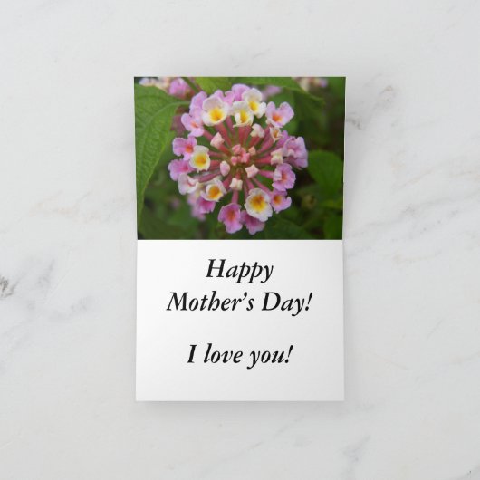 Muttertag der rosa Blume Karte (Innenseite)