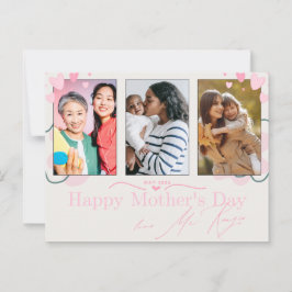 Muttertag der rosa Herzen Postkarte