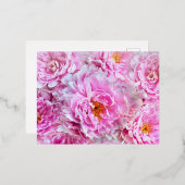 Muttertag der rosa Peonies Folien Feiertagspostkarte (Vorderseite/Rückseite)