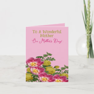 Muttertag der rosa und gelben Flora Karte