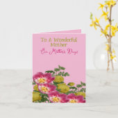 Muttertag der rosa und gelben Flora Karte (Gelbe Blume)