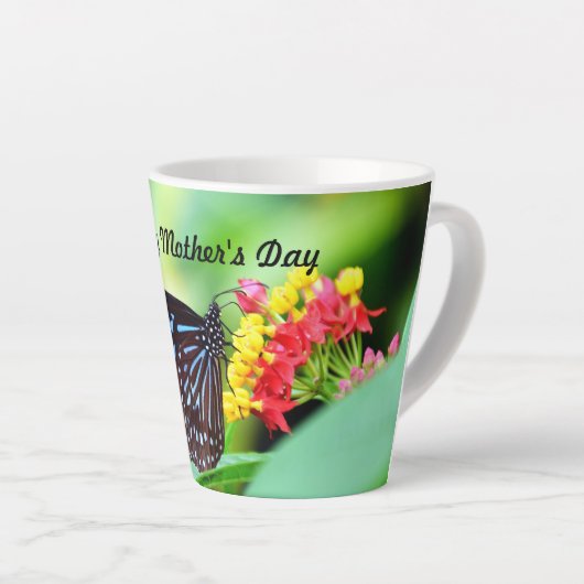 Muttertag der Schmetterlingsmutter Latte-Tasse Milchtasse (Rechte Ecke)