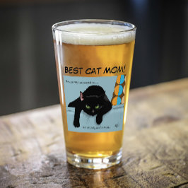 Muttertag der Schwarzen Katze Glas