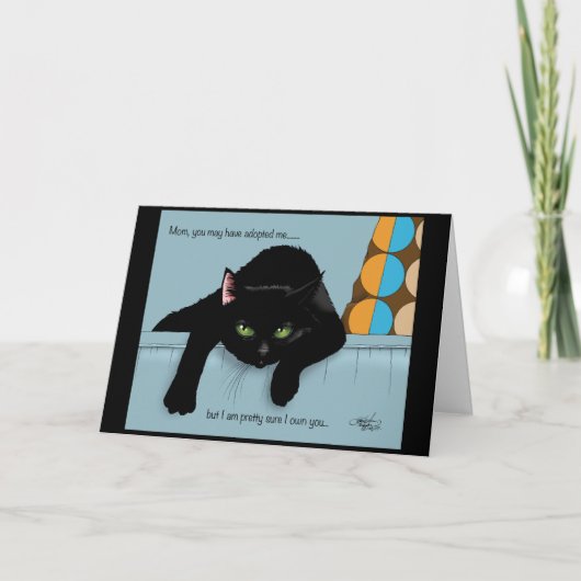 Muttertag der Schwarzen Katze Karte (Vorderseite)