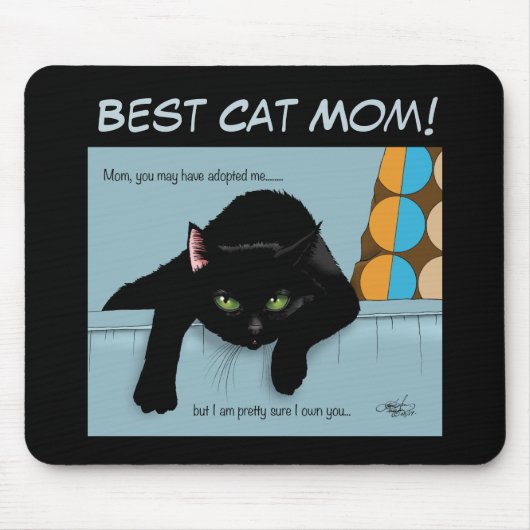 Muttertag der Schwarzen Katze Mousepad (Vorne)