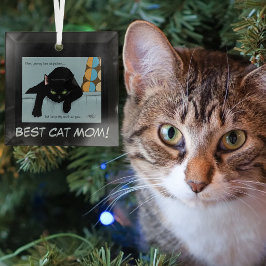 Muttertag der Schwarzen Katze Ornament Aus Glas
