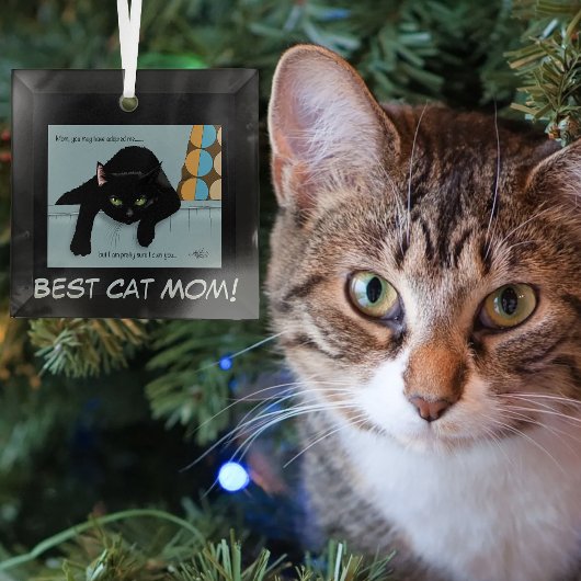 Muttertag der Schwarzen Katze Ornament Aus Glas