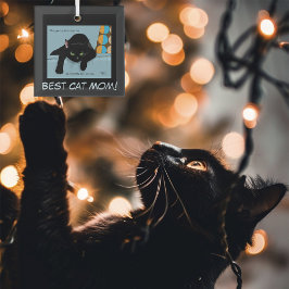 Muttertag der Schwarzen Katze Ornament Aus Glas