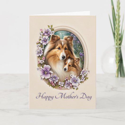Muttertag der Sheltie Karte (Vorderseite)