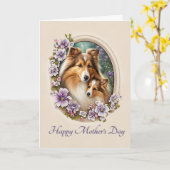 Muttertag der Sheltie Karte (Gelbe Blume)