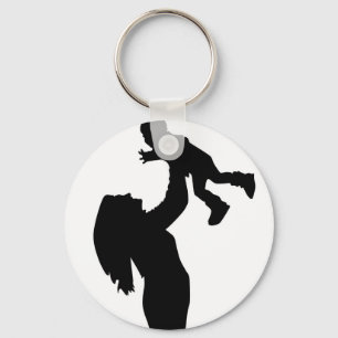 Muttertag der Sohn-Silhouette Muttertag Schlüsselanhänger