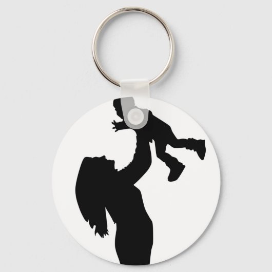 Muttertag der Sohn-Silhouette Muttertag Schlüsselanhänger (Vorderseite)