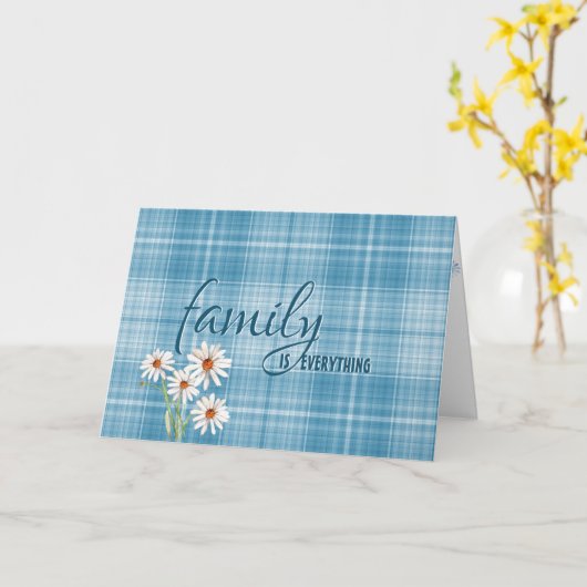 Muttertag der Stiefmutter auf karierten Karte (Gelbe Blume)