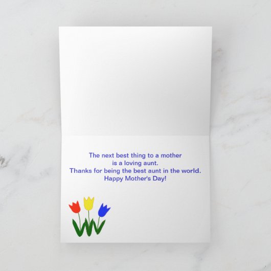 Muttertag der Tante Karte (Innenseite)