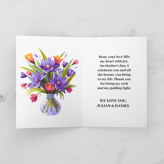 Muttertag der Wildblume Dankeskarte (Innenseite)