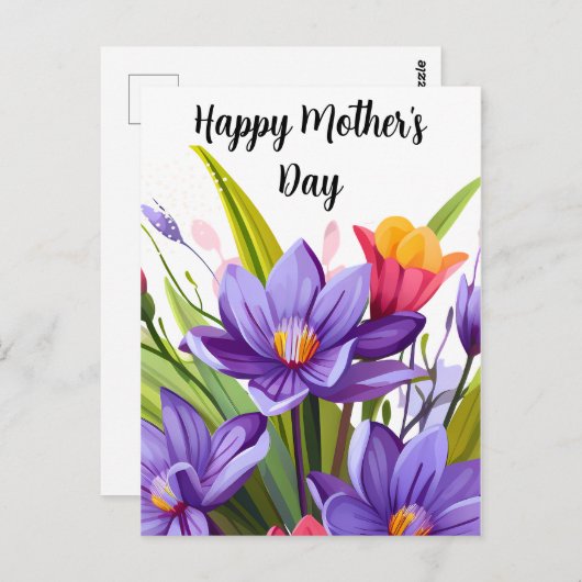 Muttertag der Wildblume Postkarte (Vorne/Hinten)