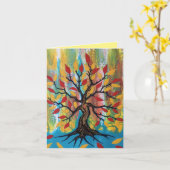 Muttertag des Baumes des Lebens Karte (Gelbe Blume)