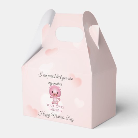 Muttertag des Schweins Cartoon Geschenkschachtel (Rückseite)