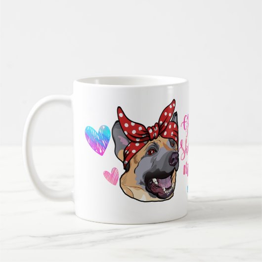 Muttertag deutscher Schäferhund Kaffeetasse (Links)