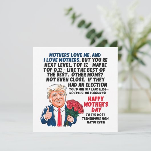 Muttertag Donald Trump Feiertagskarte (Stehend Vorderseite)