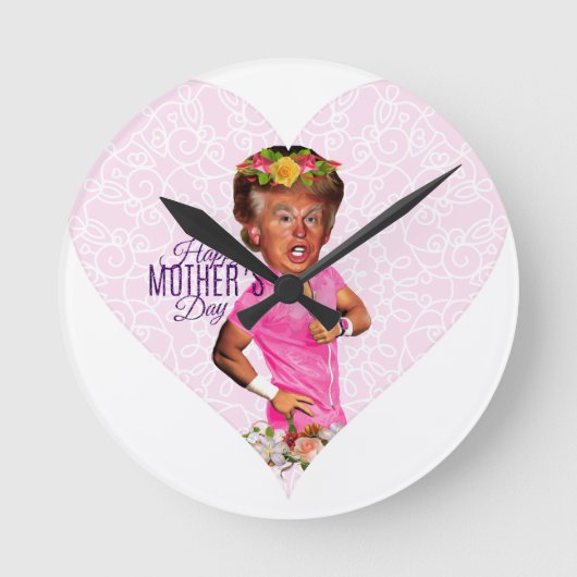 Muttertag Donald Trump Runde Wanduhr (Vorderseite)