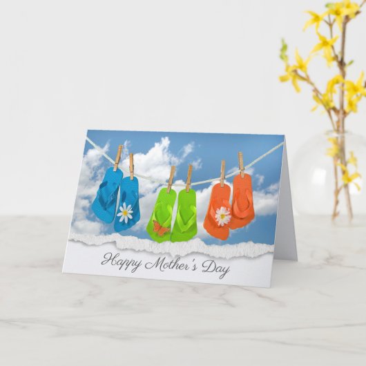 Muttertag Drehe - Flops auf Clothesline Karte (Gelbe Blume)