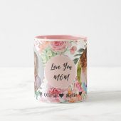 Muttertag | Drei-Bilder-Collage Zweifarbige Tasse (Mittel)