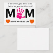 Muttertag druckbar mitteilungskarte (Vorne/Hinten)