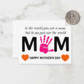 Muttertag druckbar mitteilungskarte (Vorderseite/Rückseite Beispiel)