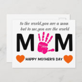 Muttertag druckbar postkarte (Vorne/Hinten)