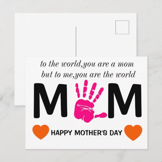 Muttertag druckbar postkarte (Vorne/Hinten)